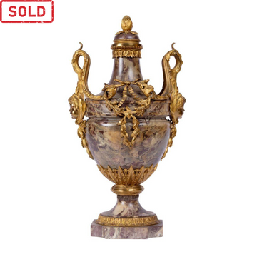A FRENCH 19TH CENTURY LOUIS XV ST. MARBLE AND GILT BRONZE CASSOLETTE.