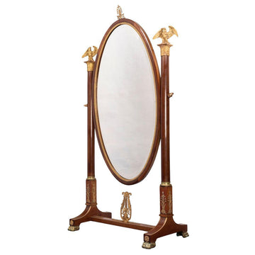 A FRENCH 19TH CENTURY EMPIRE ST. ORMOLU MOUNTED MAHOGANY PSYCHE MIRROR - Galerie Rosiers