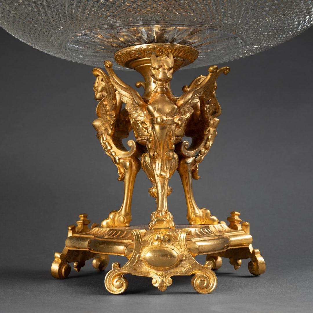 A FRENCH 19TH CENTURY LOUIS XVI ST. ORMOLU AND BACCARAT CRYSTAL CENTERPIECE. - Galerie Rosiers
