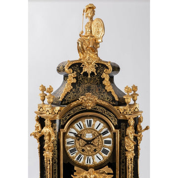 A FRENCH 19TH CENTURY NAPOLÉON III TORTOISESHELL, ORMULU AND BOULLE CARTEL.