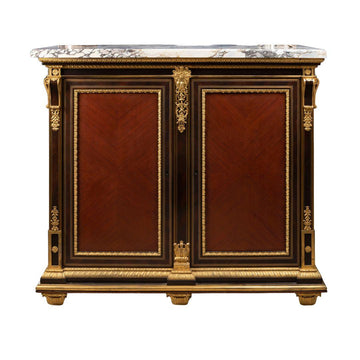 A MAGNIFICENT AND VERY HIGH-QUALITY FRENCH 19TH CENTURY ORMULU MOUNTED AMARANTH, MAHOGANY AND EBONY CABINET SIGNED HENRY DASSON (1825-1896) CIRCA 1880.