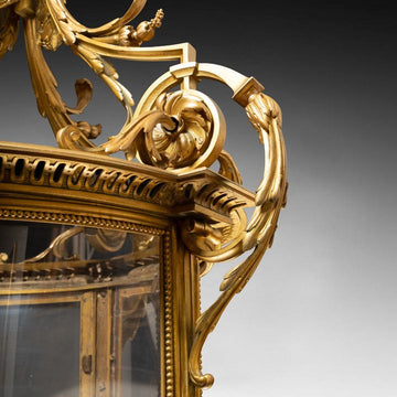 A MONUMENTAL FRENCH 19TH CENTURY LOUIS XVI ST. ORMOLU AND GLASS LANTERN.