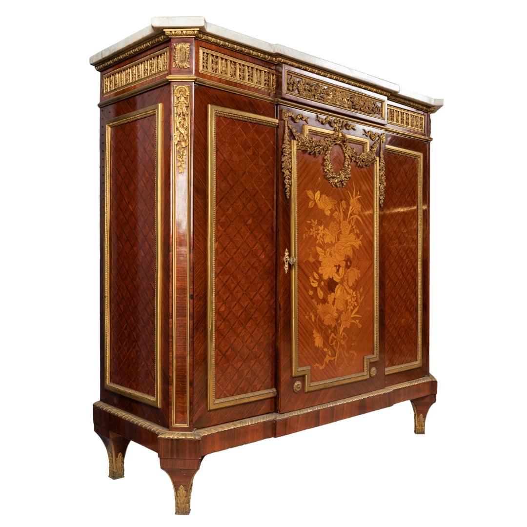 A French 19th Century Louis XVI St. Mahogany, Ormolu And Rosso
