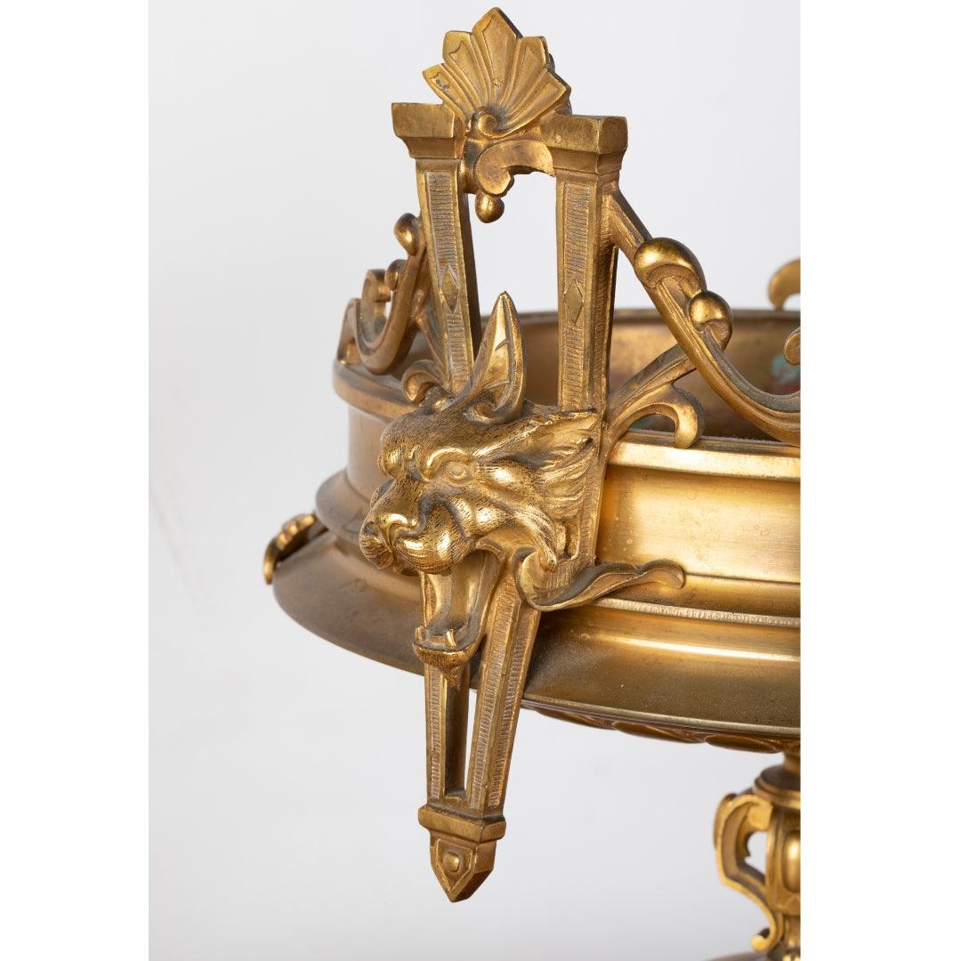 A REMARKABLE FRENCH 19TH CENTURY NEO-CLASSICAL ORMOLU AND ROUGE DU LANGUEDOC MARBLE TAZZA. - Galerie Rosiers