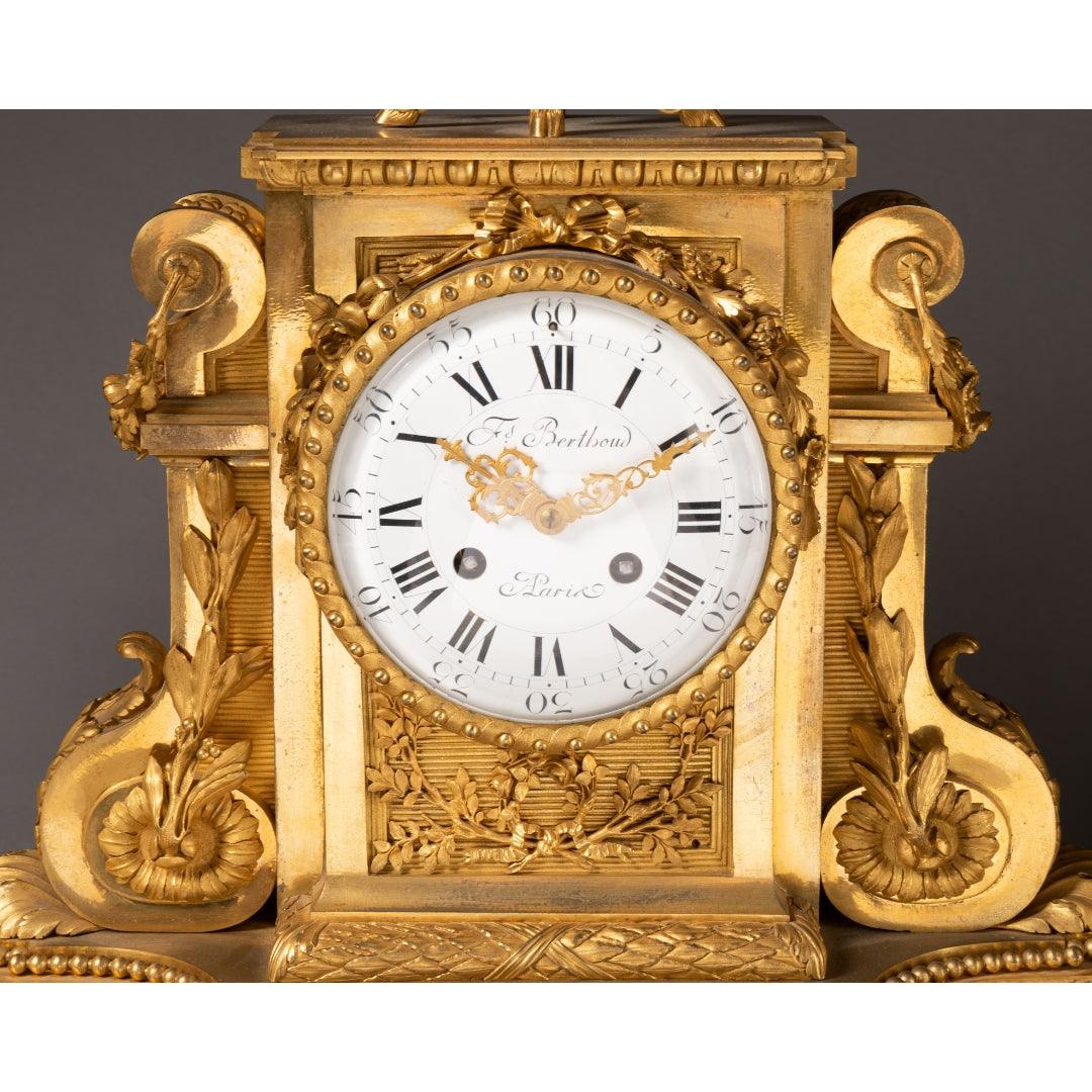 A SENSATIONAL FRENCH 19TH CENTURY LOUIS XVI ST. CLOCK SET BY EMMANUEL-ALFRED BEURDELEY. - Galerie Rosiers