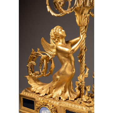 A SENSATIONAL FRENCH 19TH CENTURY LOUIS XVI ST. CLOCK SET BY EMMANUEL-ALFRED BEURDELEY.