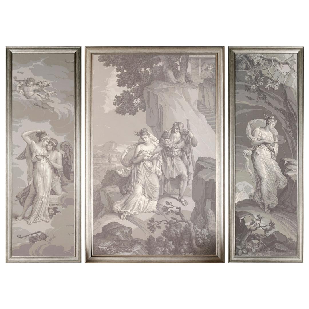A SET OF FOUR OUTSTANDING AND EXTREMELY DECORATIVE 19TH CENTURY NEOCLASSICAL WALL PAPER PANELS. “L’HISTOIRE DE PSYCHÉ” - Galerie Rosiers