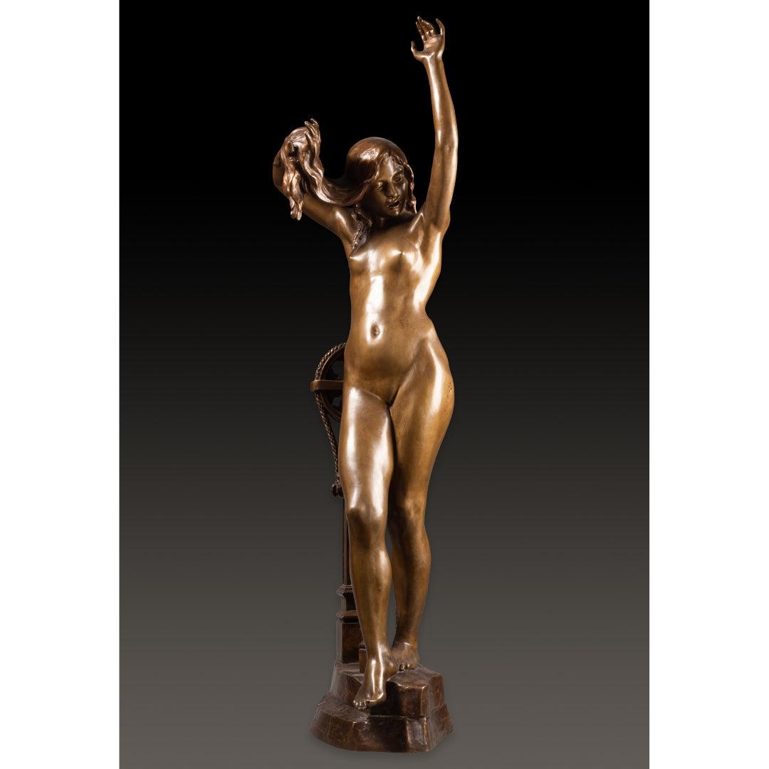 AN ELEGANT AND VERY HIGH QUALITY LATE 19TH CENTURY PATINATED BRONZE BY I. DE RUDDER (1855-1943) - Galerie Rosiers