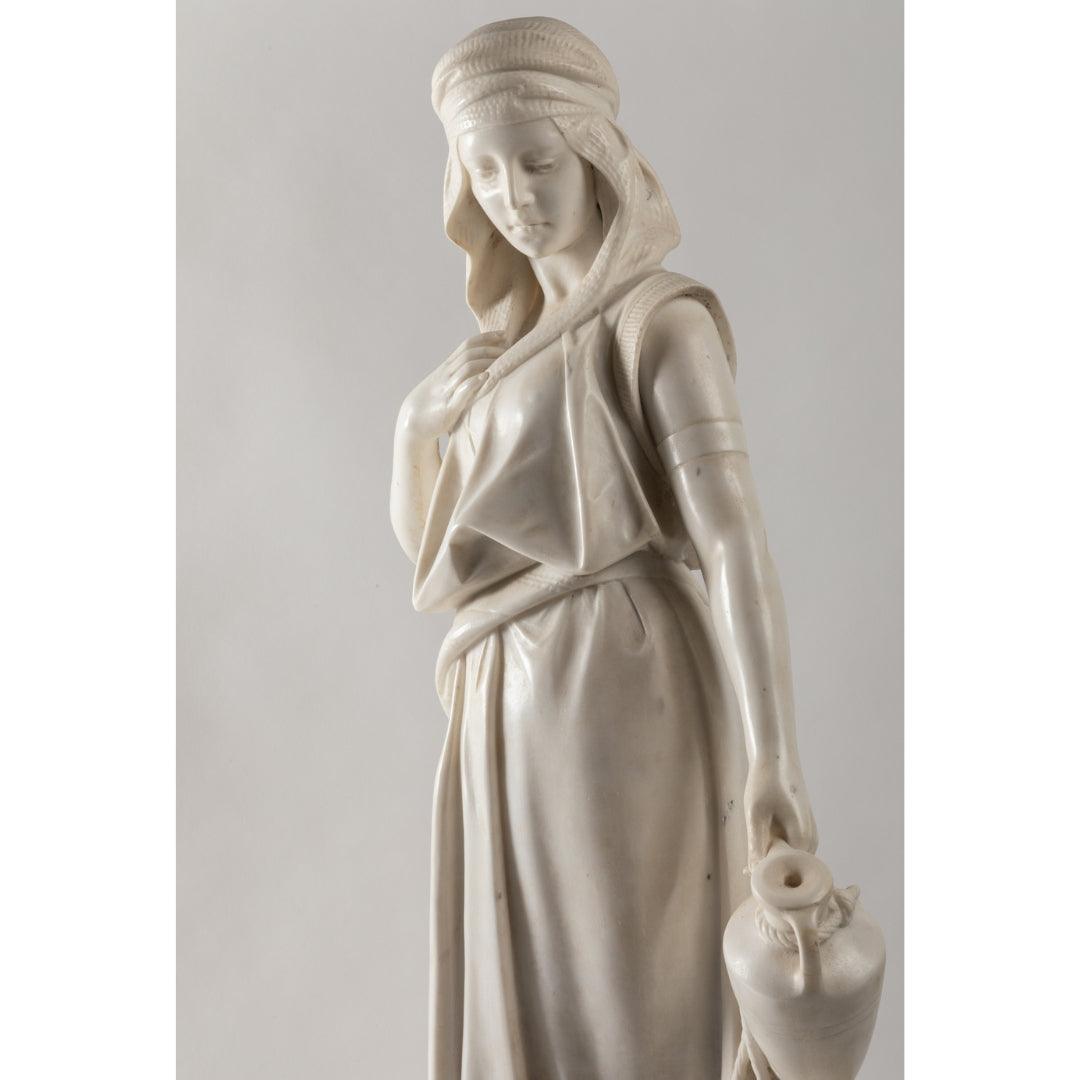 AN ITALIAN LATE 19TH CENTURY ORIENTALIST WHITE CARRARA MARBLE SCULPTURE BY FERNANDO VICCHI. - Galerie Rosiers